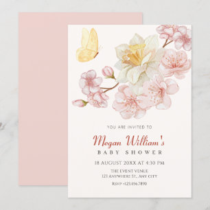 Invitación Flores de menta florecen en la ducha de bebé