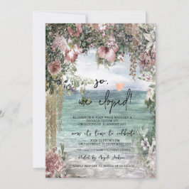Invitación Flores de moda Boda oceánico Elopement