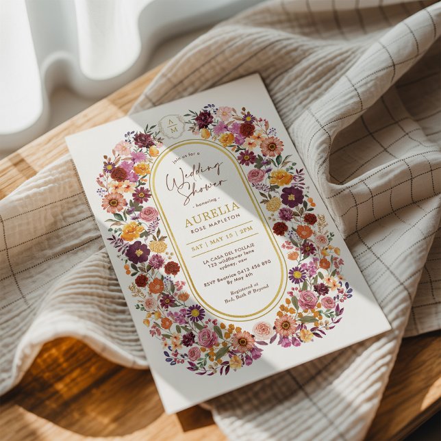 Invitación Flores de Moda de cabaña en otoño ducha de matrimo (Subido por el creador)