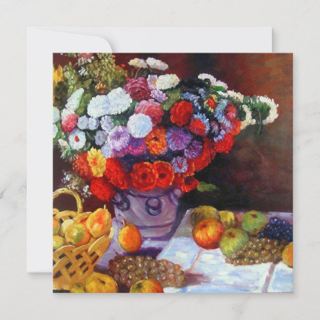 Invitación Flores de mono y fruta (Anverso)