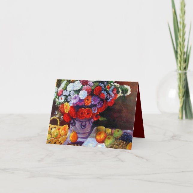 Invitación Flores de mono y fruta (Anverso)