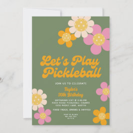 Invitación Flores de Naranja rosado Groovy Retro Fiesta de pe