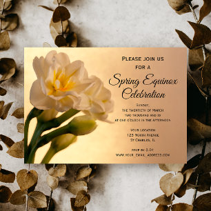 Invitación Flores de Narciso Blanco Celebración del Equinocci
