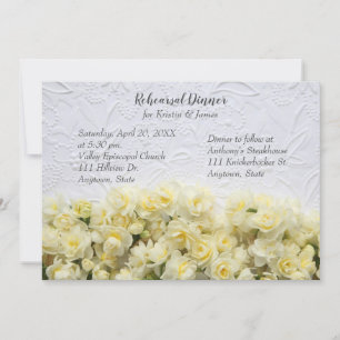 Invitación Flores de narciso contra papel textil