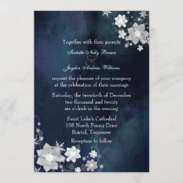 Invitación Flores de nieve elegante boda invernal