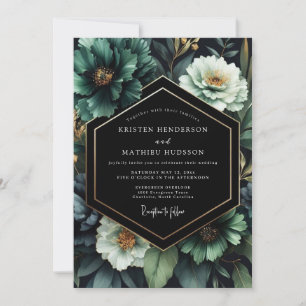 Invitación Flores de Noche Esmeralda Boda