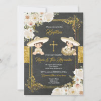 Flores de oro blancas bautizo mexicano Fiesta Twin