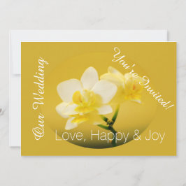 Invitación Flores de orquídea blanca en boda cristiano amaril