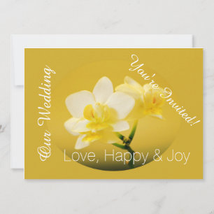 Invitación Flores de orquídea blanca en boda cristiano amaril