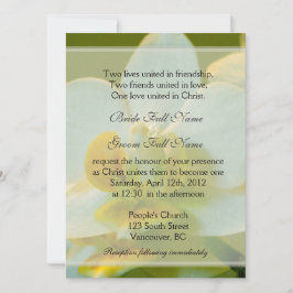 Invitación Flores de orquídea blancas en boda cristiana verde