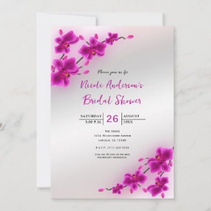 Invitación Flores de Orquídea Elegante Lluvia de Novia Floral