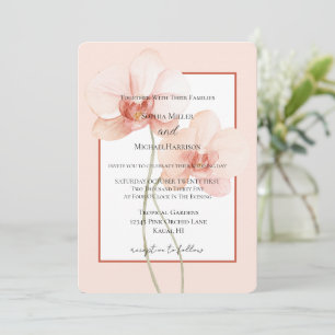 Invitación Flores de orquídea rosa tropical boda