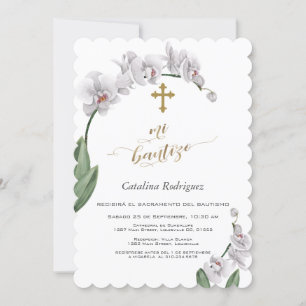 Invitación Flores de orquídeas blancas Delicadas cruzan mi Ba