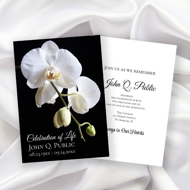 Invitación Flores de orquídeas blancas en celebración de la v (Subido por el creador)