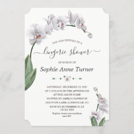 Invitación Flores de orquídeas florecen caligrafía ducha de l