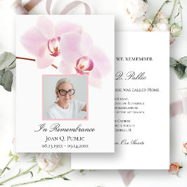 Invitación Flores de orquídeas rosas en aniversario de muerte