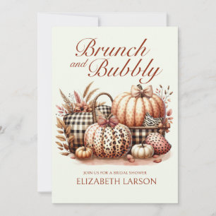 Invitación Flores de Otoño Brunch de Calabaza y Burbujeante B