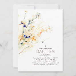 Invitación Flores De Otoño Elegante Bautismo