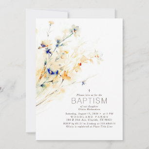 Invitación Flores De Otoño Elegante Bautismo