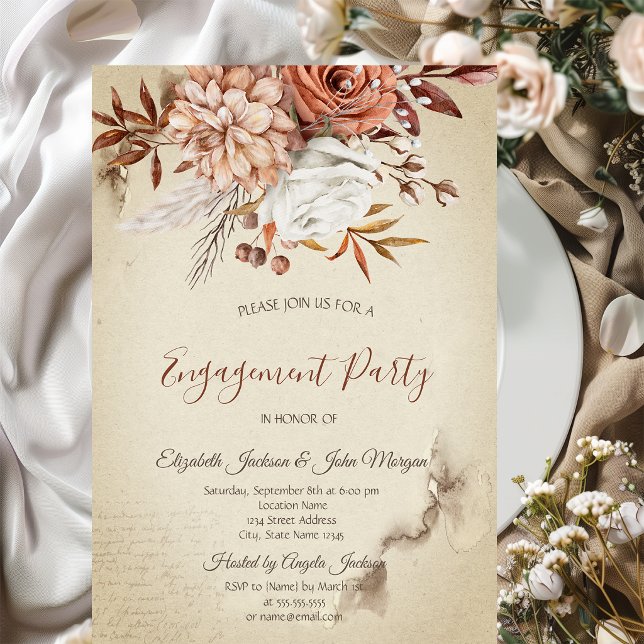 Invitación Flores de Otoño en Acuarela Chic  (Subido por el creador)