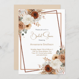 Invitación Flores de otoño (Fall) Wreath geométrica ducha de 