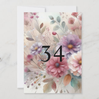 Invitación Flores de otoño hojas texto de caligrafía acuarela