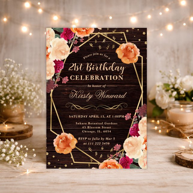 Invitación Flores de otoño rojas y Naranjas (Subido por el creador)