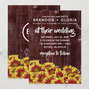 Invitación Flores de otoño rusticas en Boda de vallas