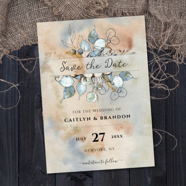 Invitación Flores de óxido de terracota Foliage de caída de l (Subido por el creador)