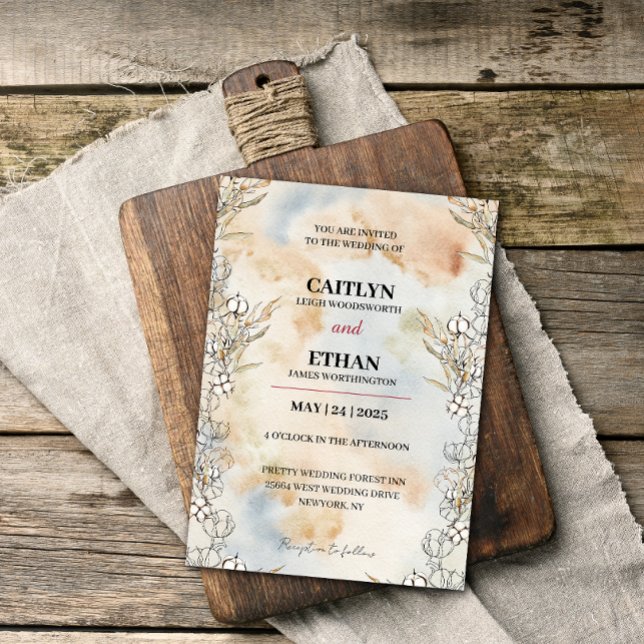 Invitación Flores de óxido de terracota Foliage de caída de l (Subido por el creador)