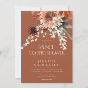 Invitación Flores de óxido de terracota rústica PERSONALIZADO