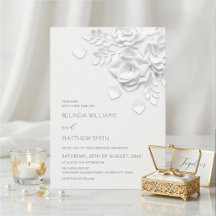 Flores de papel blancas 3D elegantes boda floral