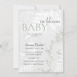 Invitación Flores de Pastel Impresión Floral Bebé en Flor