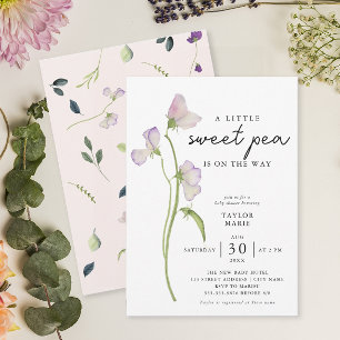 Invitación Flores de pasteles dulces CHICA BABY SHOWER