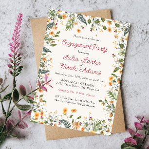 Invitación Flores de Peonía de Margarita Botánica Fiesta de C