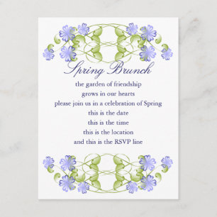 Invitación Flores de perwinkle de color de agua