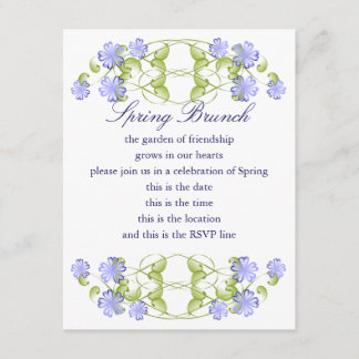 Invitación Flores de perwinkle de color de agua