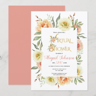 Invitación Flores de pimienta bebé virtual o ducha de novia