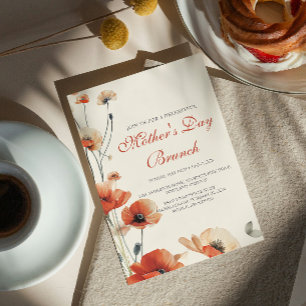 Invitación Flores de pipa invitan a Brunch el día de la madre