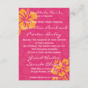 Invitación Flores de playa - Azalea/Naranja (5x7)