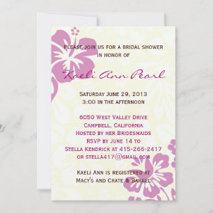 Invitación Flores de playa Ducha de novia - Lilac
