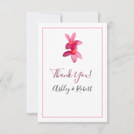 Invitación Flores De Plumeria Rosa, Boda Moderno, Gracias