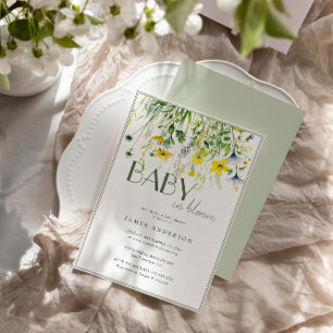 Invitación Flores de pradera bebé en el Baby Shower de Bloom