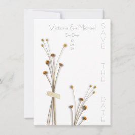 Invitación Flores de pradera secas y modernas salvan la fecha