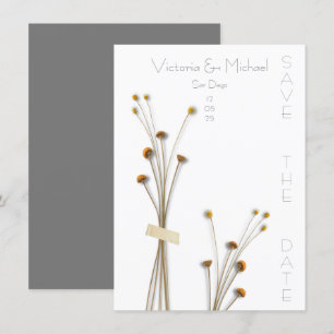 Invitación Flores de pradera secas y modernas salvan la fecha