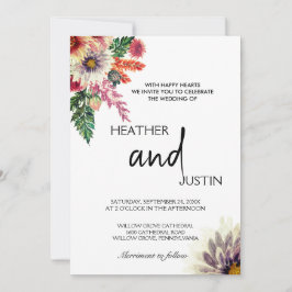 Invitación Flores de pradera sencillas y elegantes