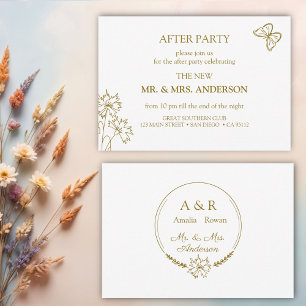 Invitación Flores de prado, fiesta de después de la boda