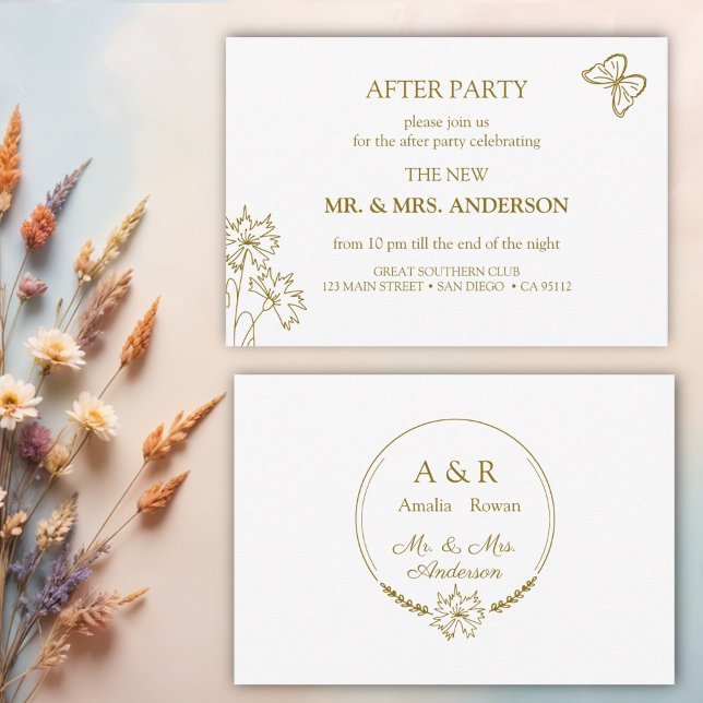 Invitación Flores de prado, fiesta de después de la boda (Subido por el creador)