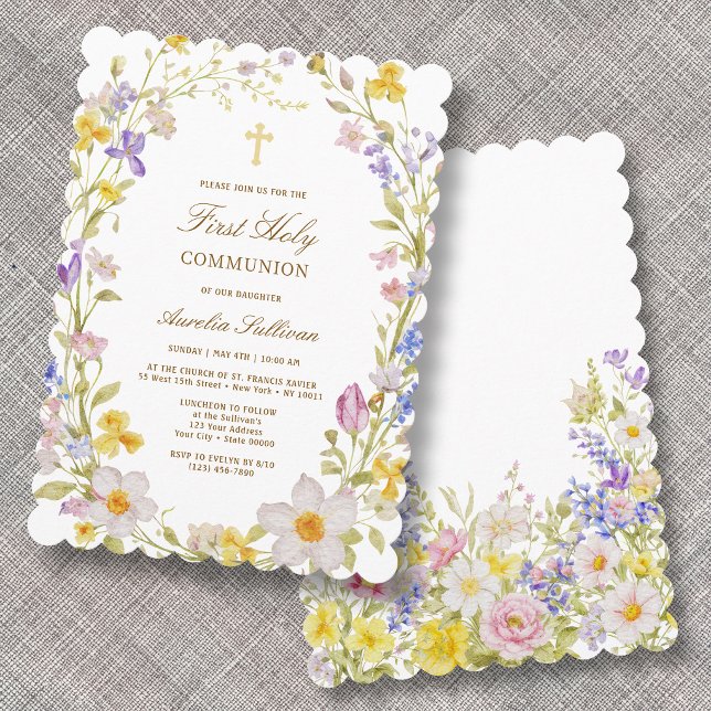 Invitación Flores de Prado Marco Primera Comunión (Subido por el creador)