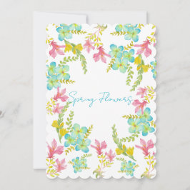 Invitación Flores de primavera acuarela